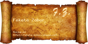 Fekete Zobor névjegykártya
